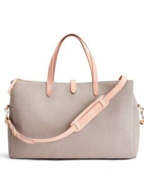 Cuyana Canvas Weekender Bag Beige